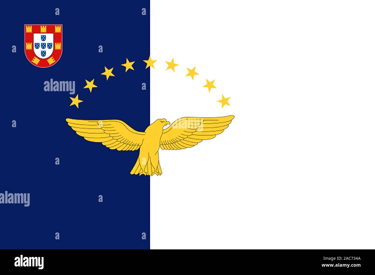 Nationalfahne, Flagge von den Azoren, Portugal, Europa Stock Photo