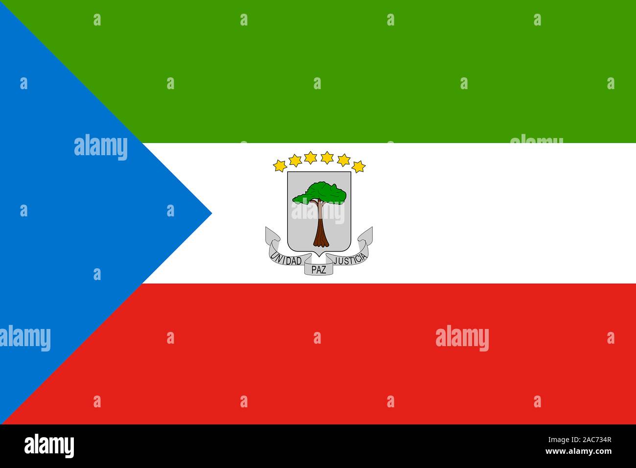 Nationalfahne, Flagge von Äquatorialguinea Stock Photo