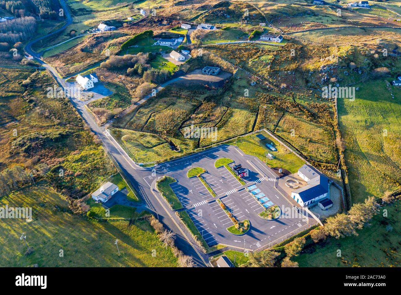 TEELIN, COUNTY DONEGAL / IRELAND - NOVEMBER 29 2019 : Planning permission for the camping site next to the Sliabh Liag visitor center has been granted Stock Photo