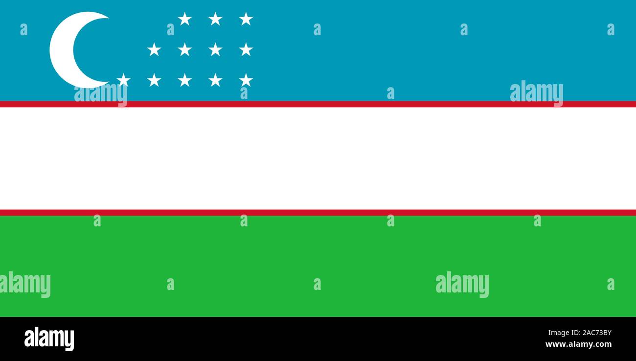 Nationalfahne, Flagge von Usbekistan, Zentralsien, Asien Stock Photo