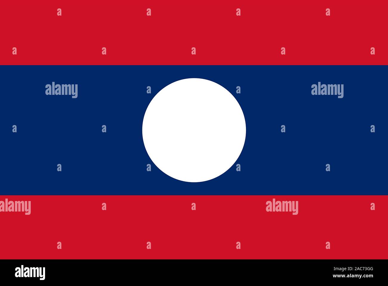 Nationalfahne, Flagge von Laos, Asien Stock Photo