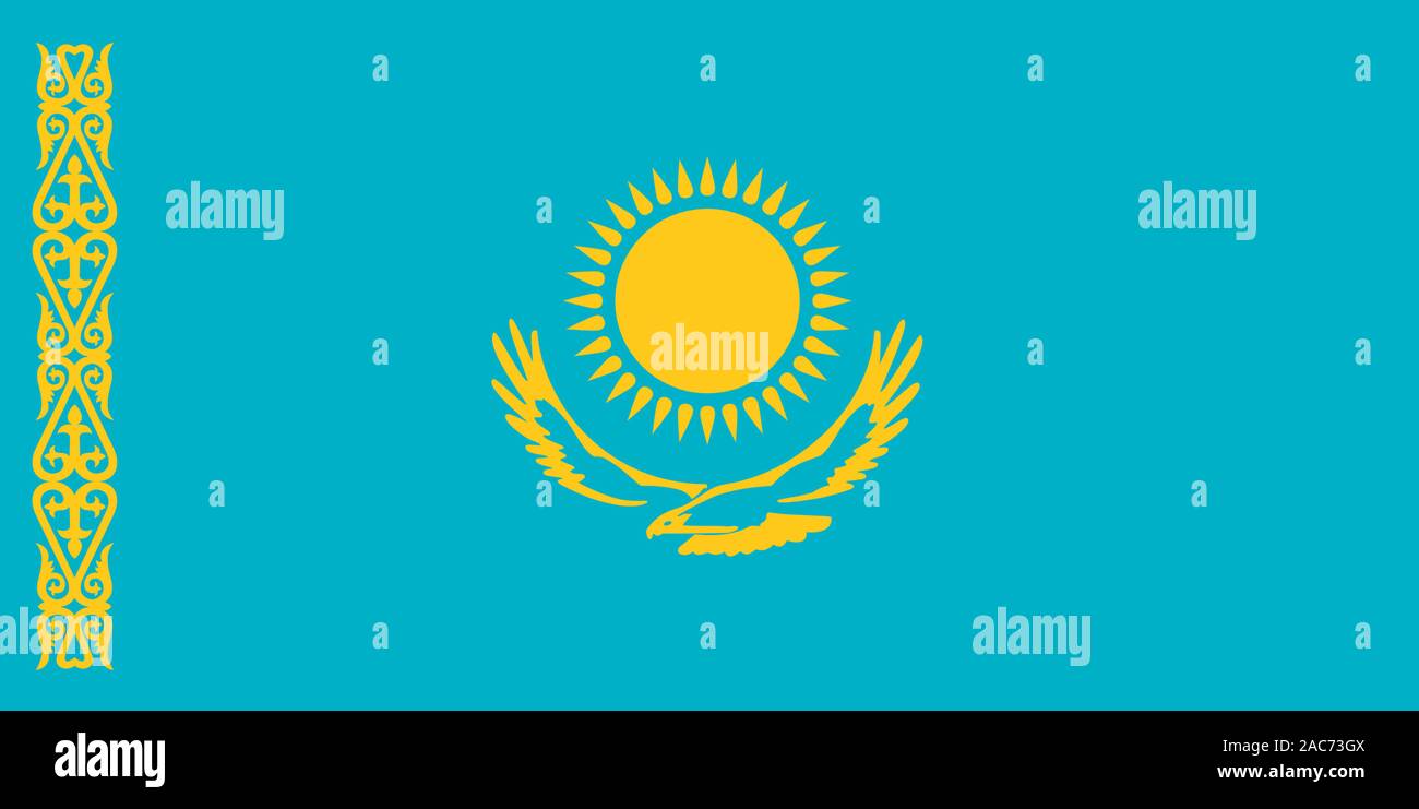 Nationalfahne, Flagge von Kasachstan, Zentralasien, Asien Stock Photo