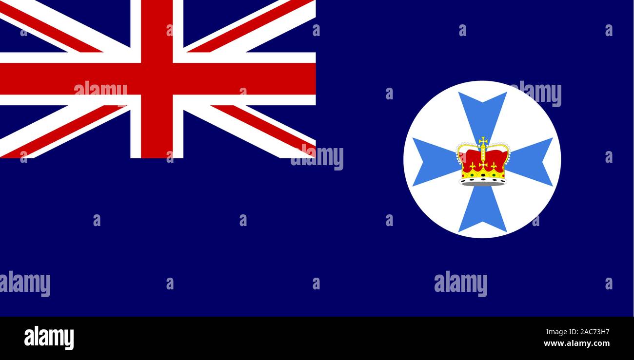 Nationalfahne, Flagge von Queensland, Australien Stock Photo