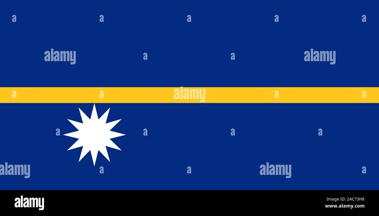 Nationalfahne, Flagge von Nauru, Mikronesien Stock Photo