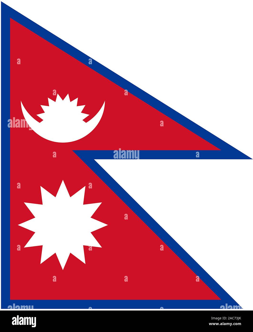 Nationalfahne, Flagge von Nepal, Asien Stock Photo