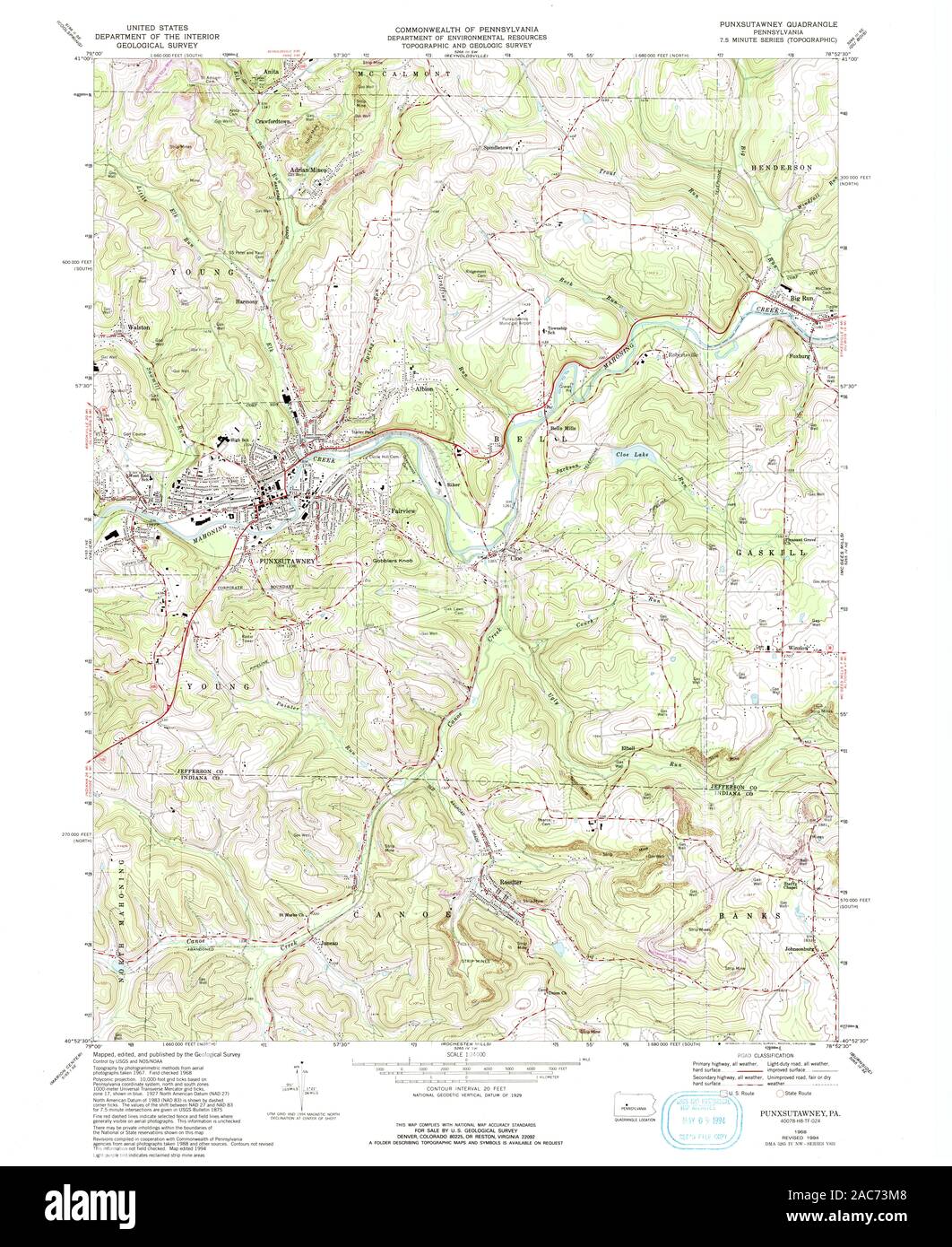 Punxsutawney map hires stock photography and images Alamy