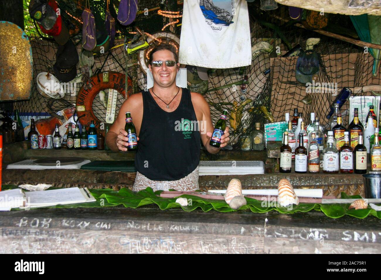 Beach at Tisa's Barefoot bar, Pago Pago, American Samoa, Pacific