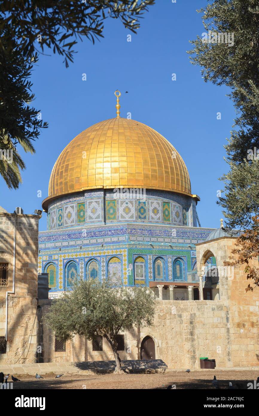 Dome of the Rock Mosque in Jerusalem. The most visible building in