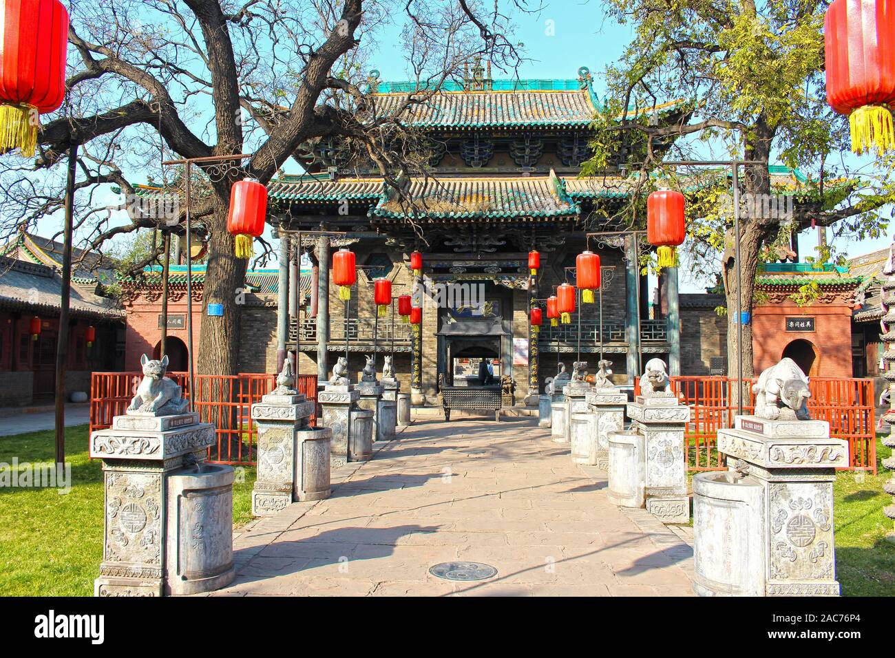 The Chenghuang temple (Town God's Temple) in the ancient city of Ping yao,Shanxi Province,China, is one of the few Taoist architectural relics in Ping Stock Photo