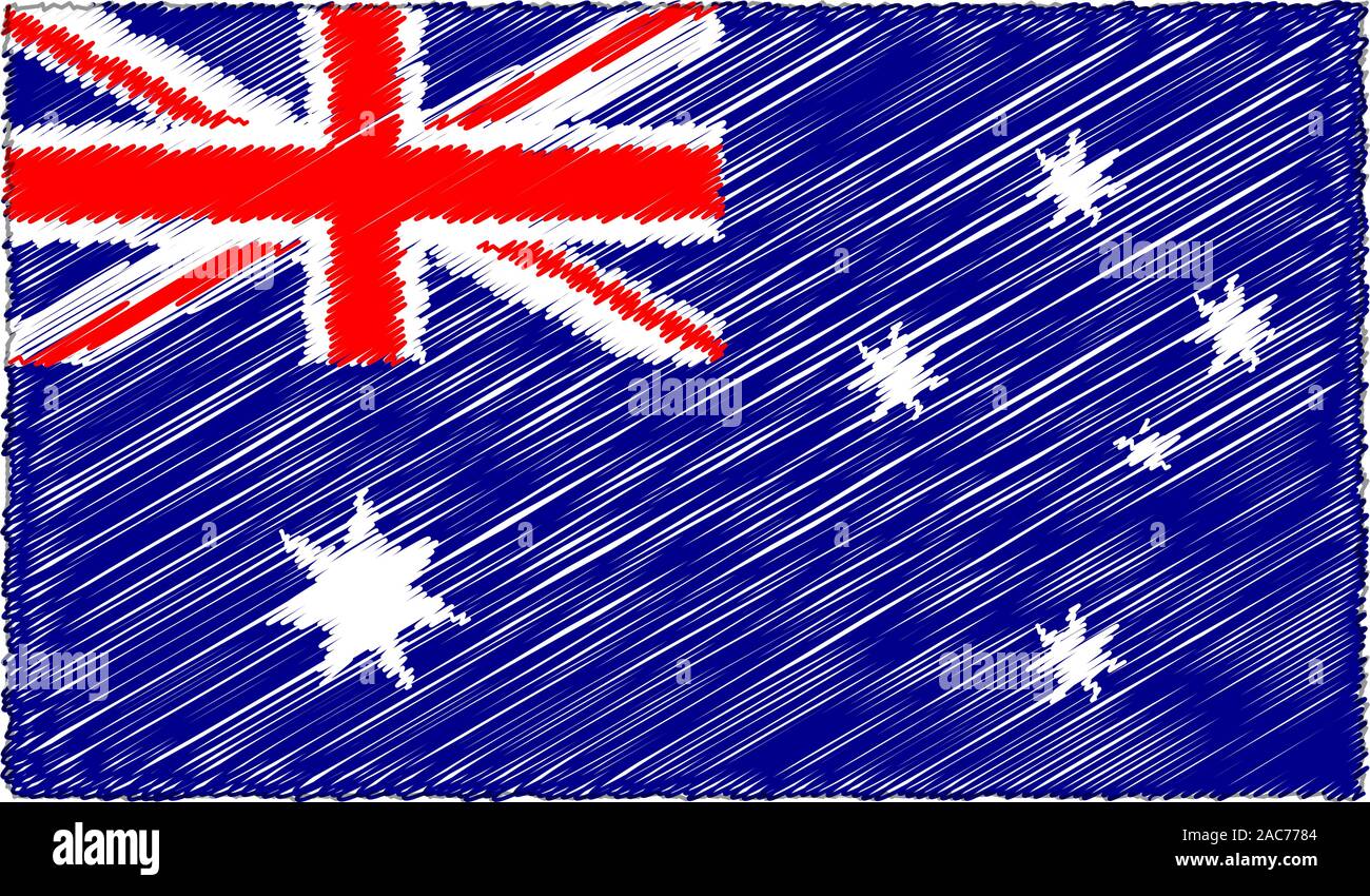 Vector Drawing of Sketch Australia Flag Stock Vector Image & Art - Alamy