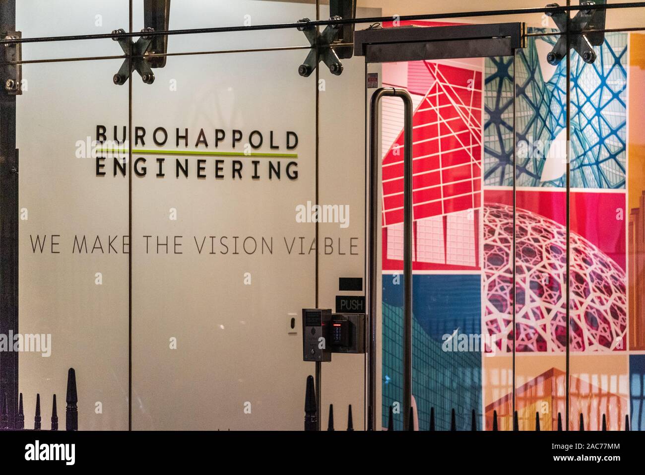 BurroHappold Engineering Offices in Fitzrovia Central London. BurroHappold Engineering was founded in 1976. Stock Photo