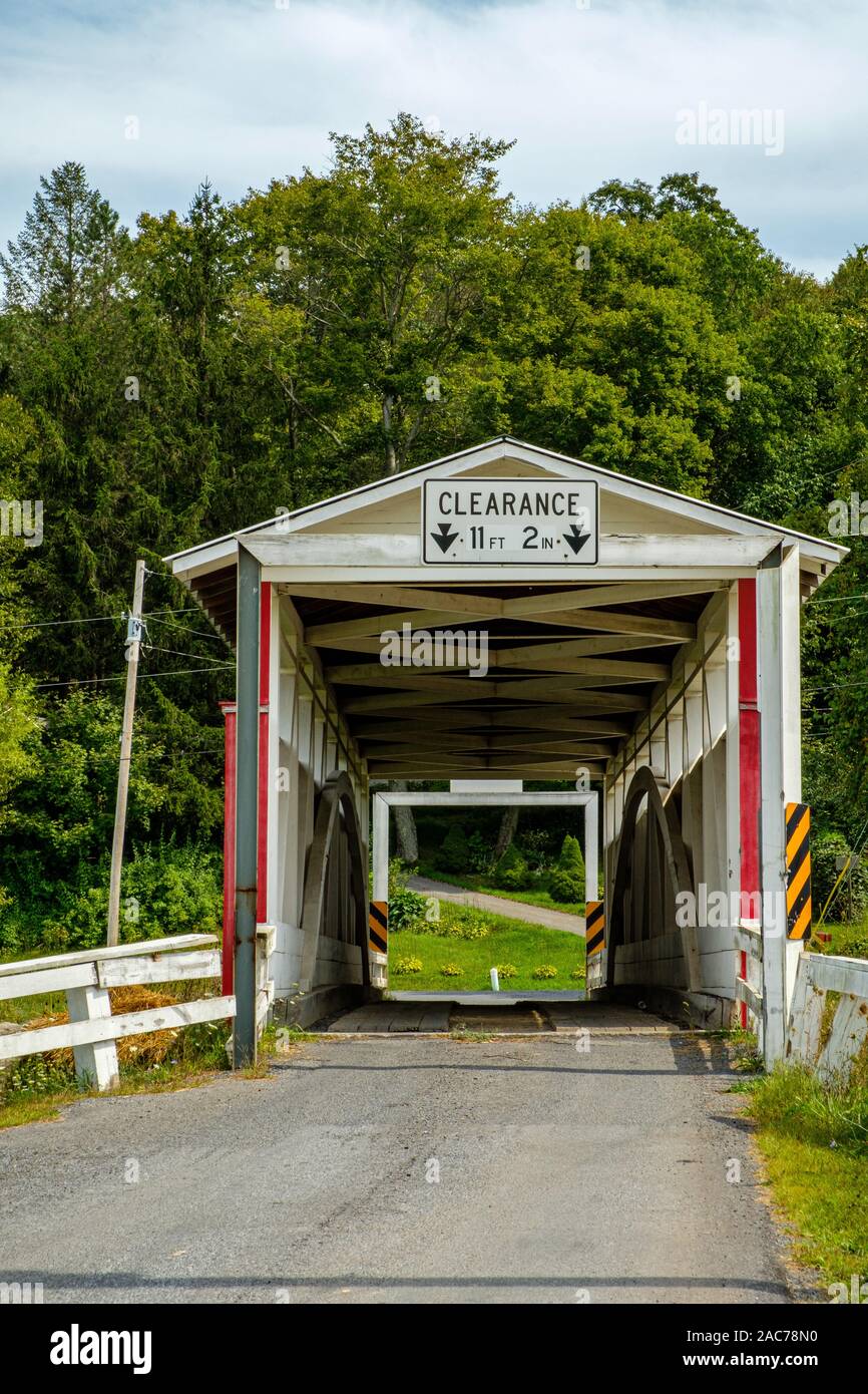 Ryot Covered Bridge, Bowser Road, West St Clair Township, PA Stock