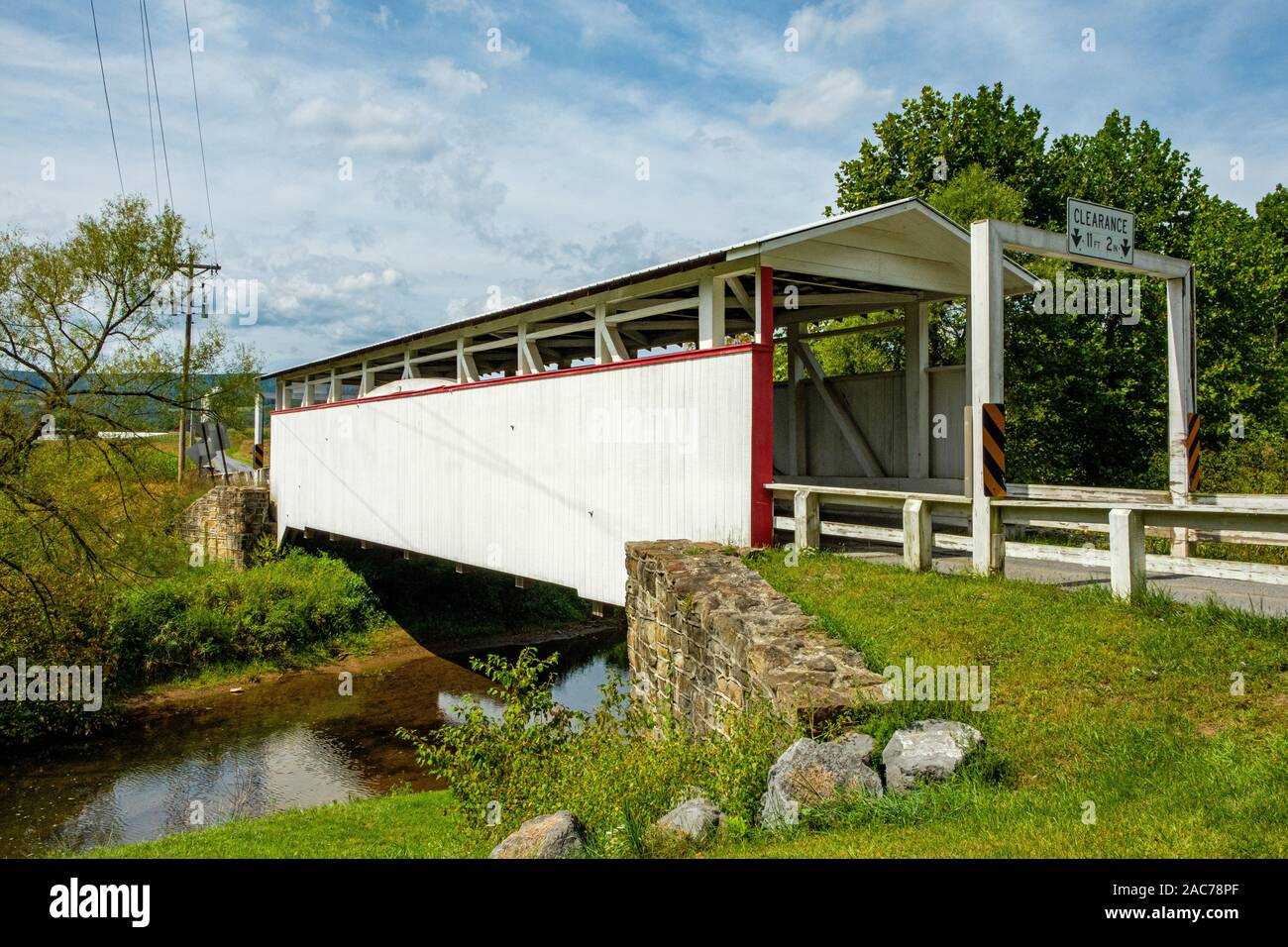 Ryot Covered Bridge, Bowser Road, West St Clair Township, PA Stock