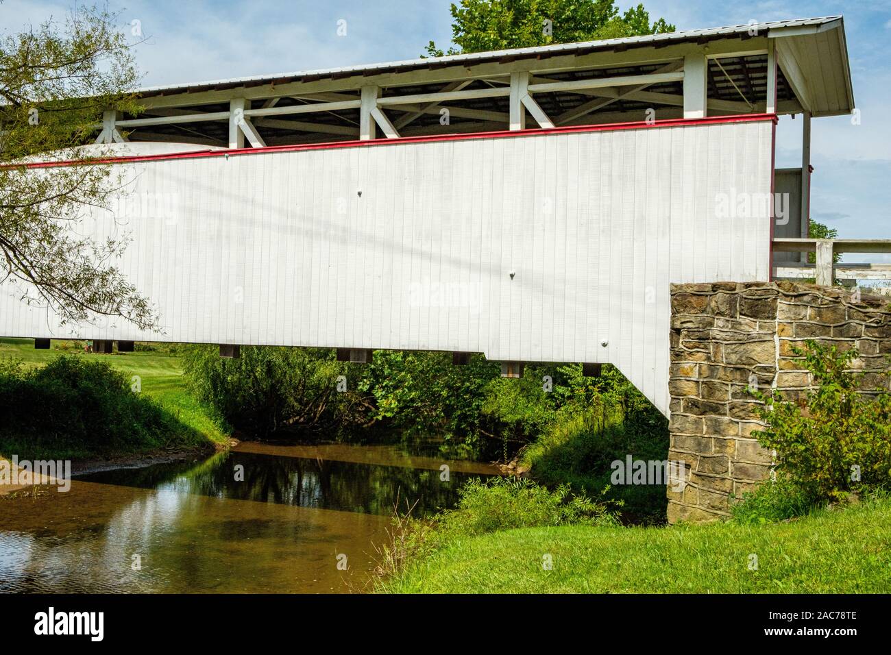 Ryot Covered Bridge, Bowser Road, West St Clair Township, PA Stock