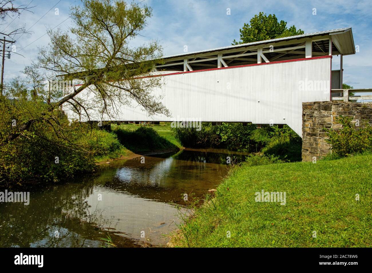 Ryot Covered Bridge, Bowser Road, West St Clair Township, PA Stock