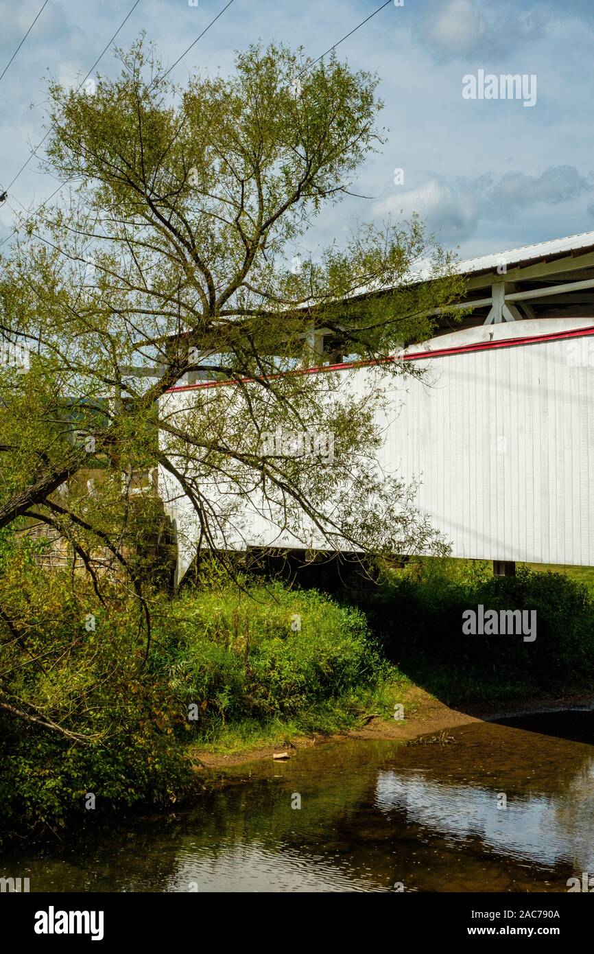 Ryot Covered Bridge, Bowser Road, West St Clair Township, PA Stock