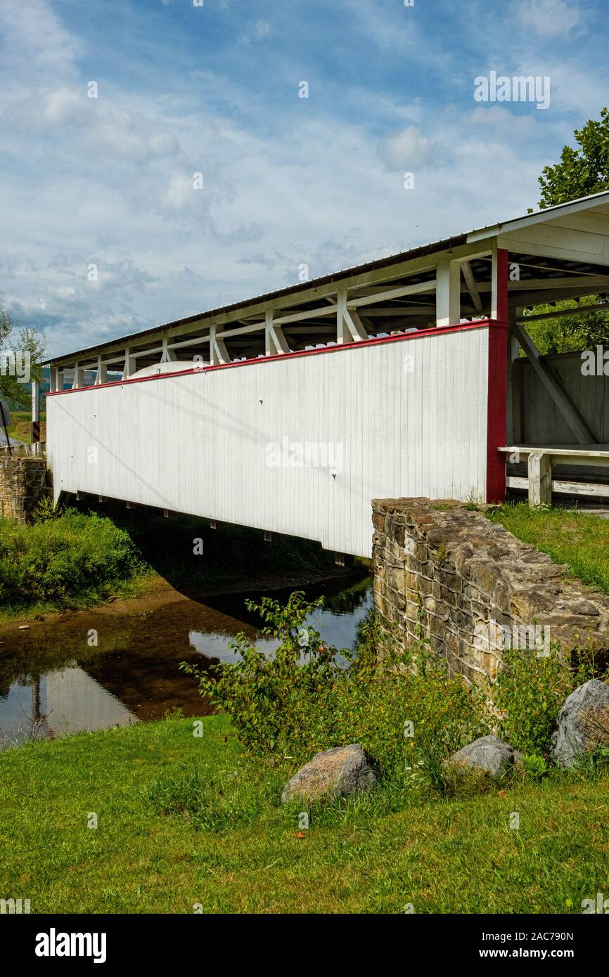 Ryot Covered Bridge, Bowser Road, West St Clair Township, PA Stock