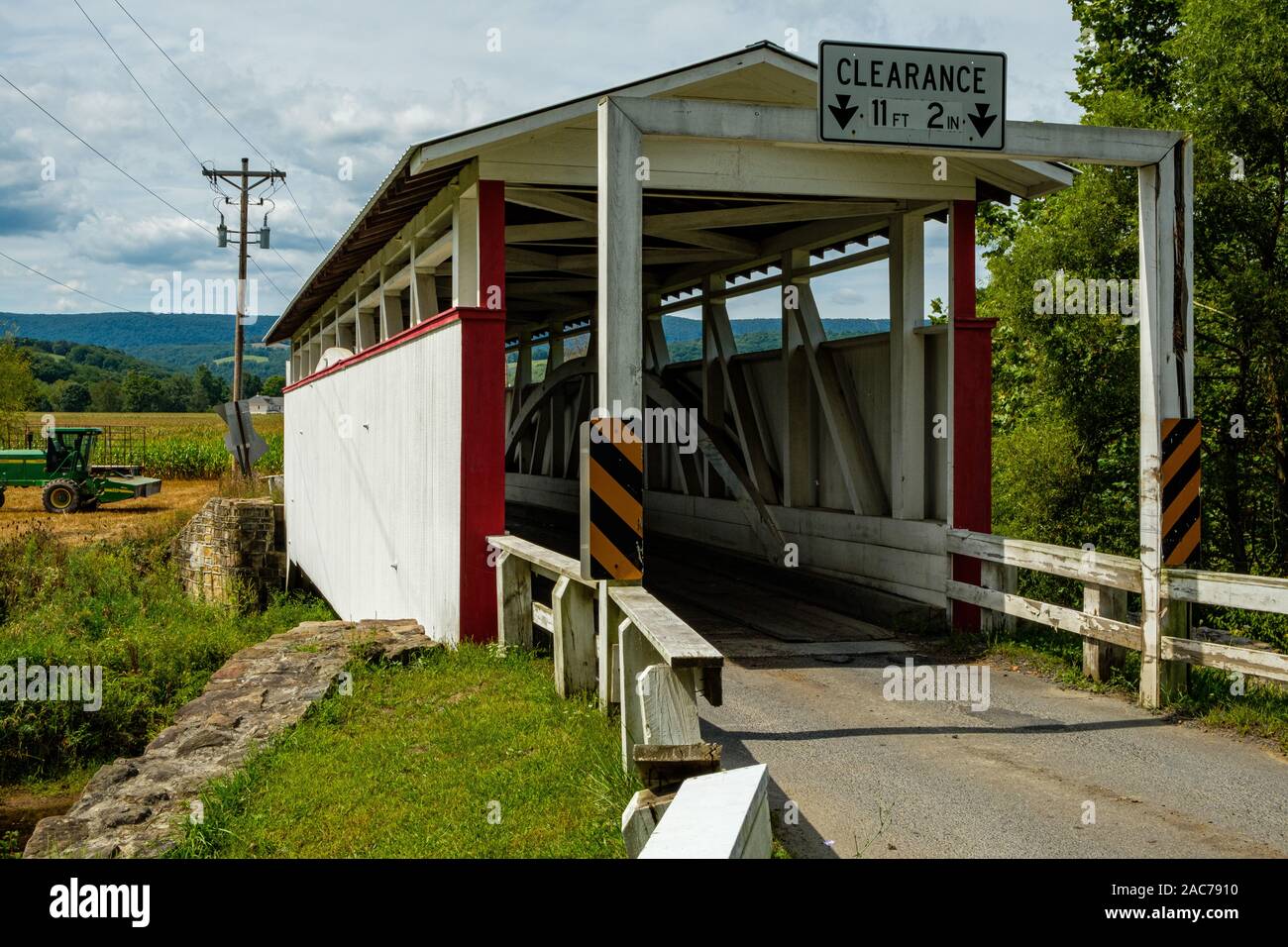 Ryot Covered Bridge, Bowser Road, West St Clair Township, PA Stock