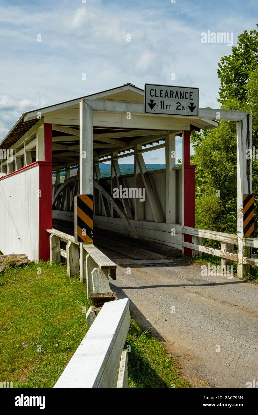 Ryot Covered Bridge, Bowser Road, West St Clair Township, PA Stock