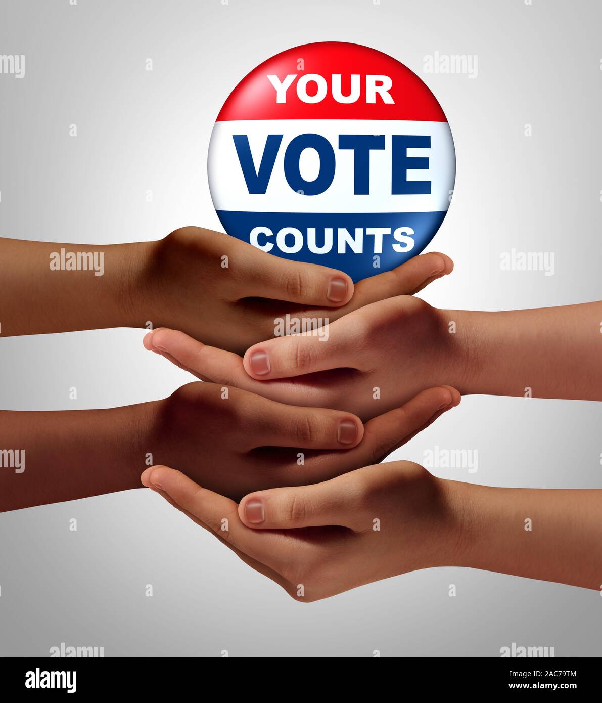Citizen vote and voters or voting citizens during an election for president or prime minister and senate as a democracy and democratic. Stock Photo