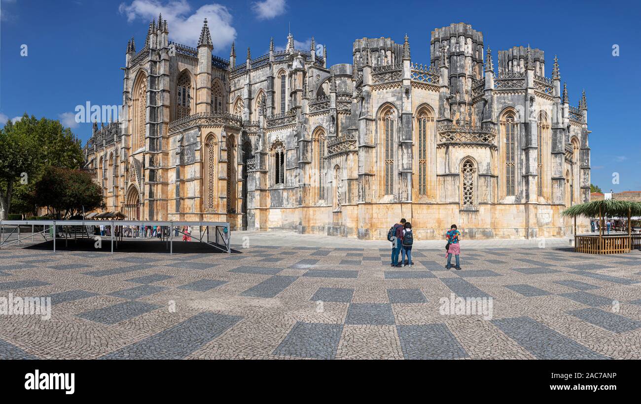 Batalha, Leiria Districy, Portugal.  Batalha Monastery is one of the most important Gothic sites in Portugal. Stock Photo