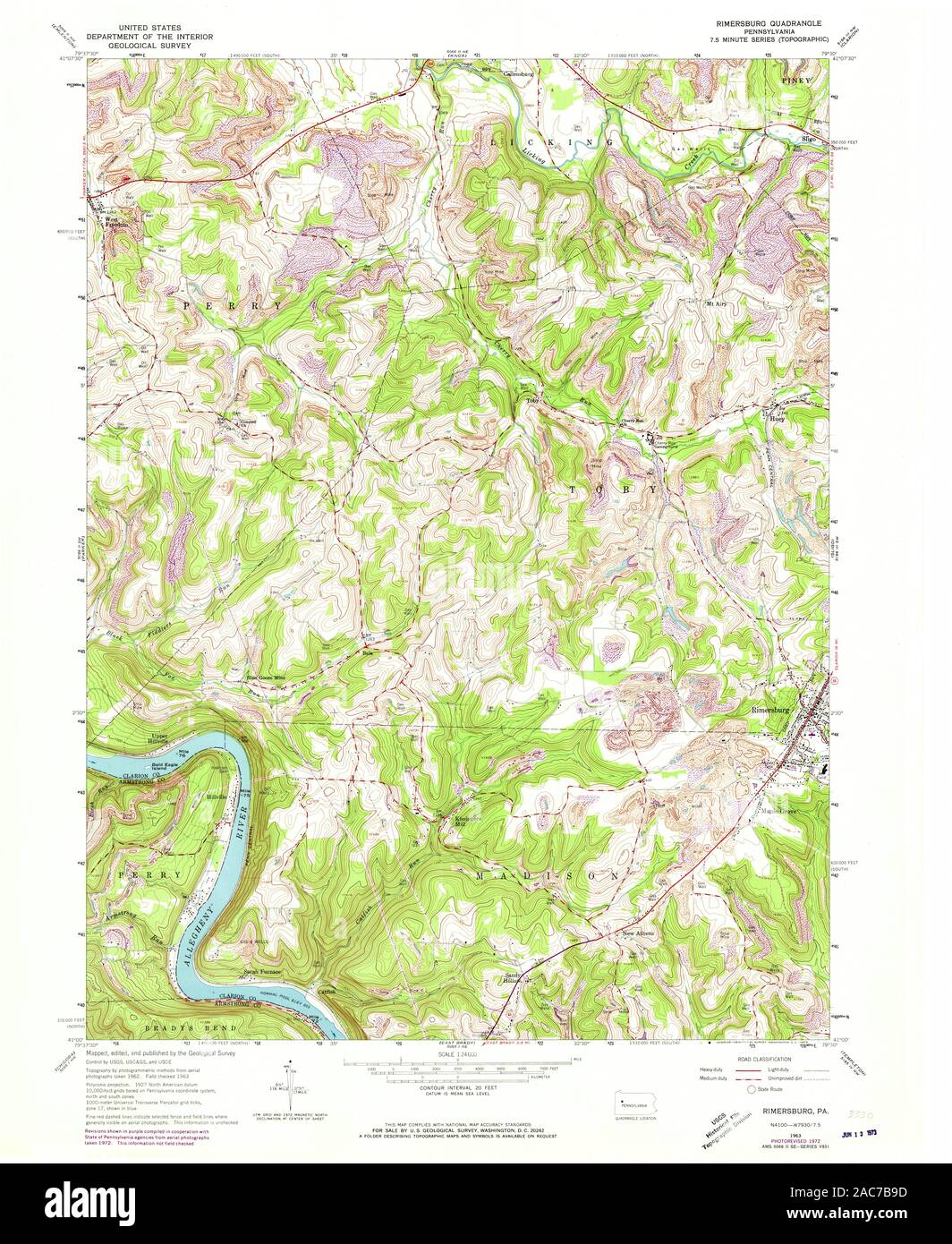 Rimersburg pennsylvania map hires stock photography and images Alamy