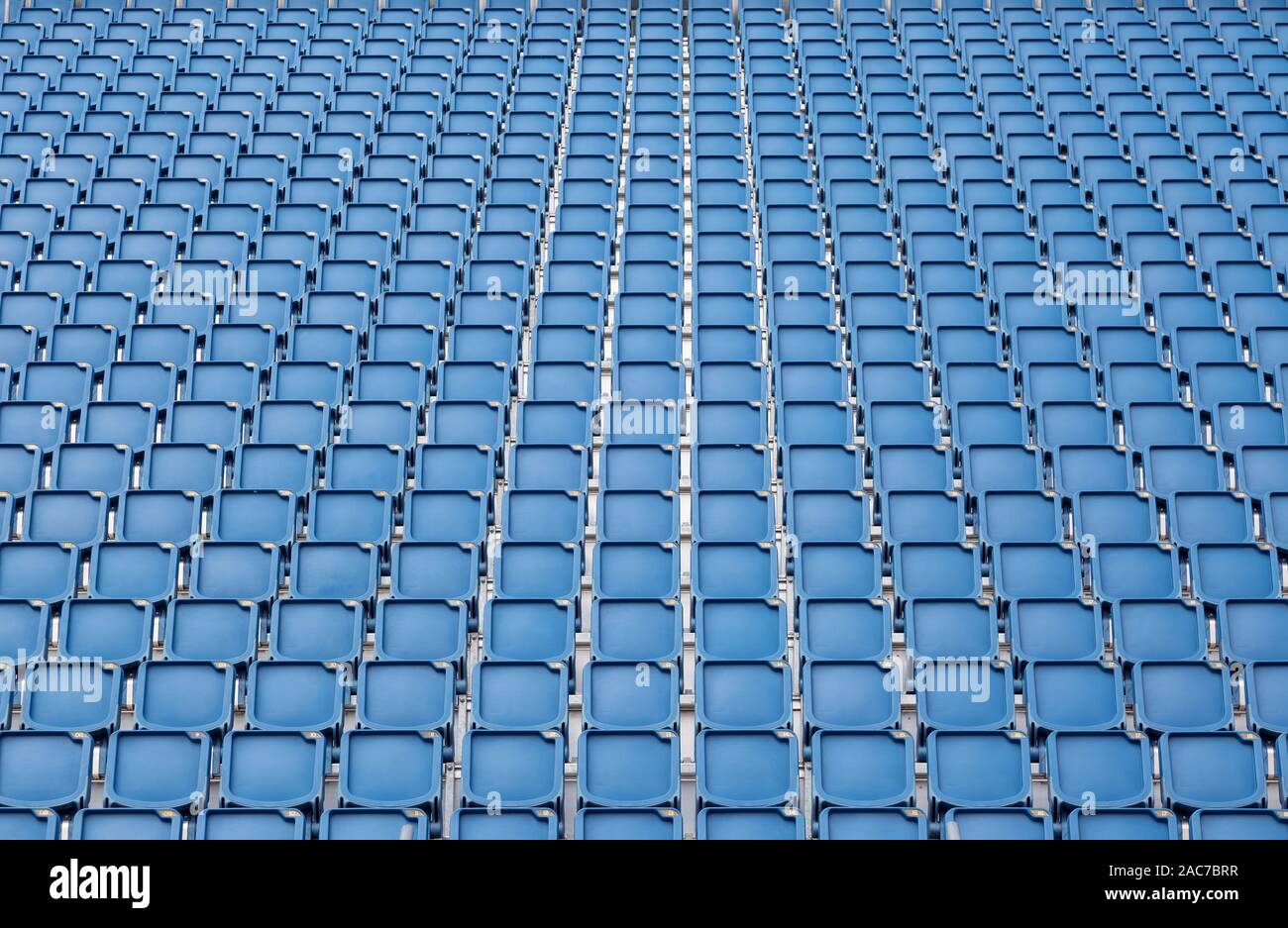 Rows of empty stadium or venue seating Stock Photo