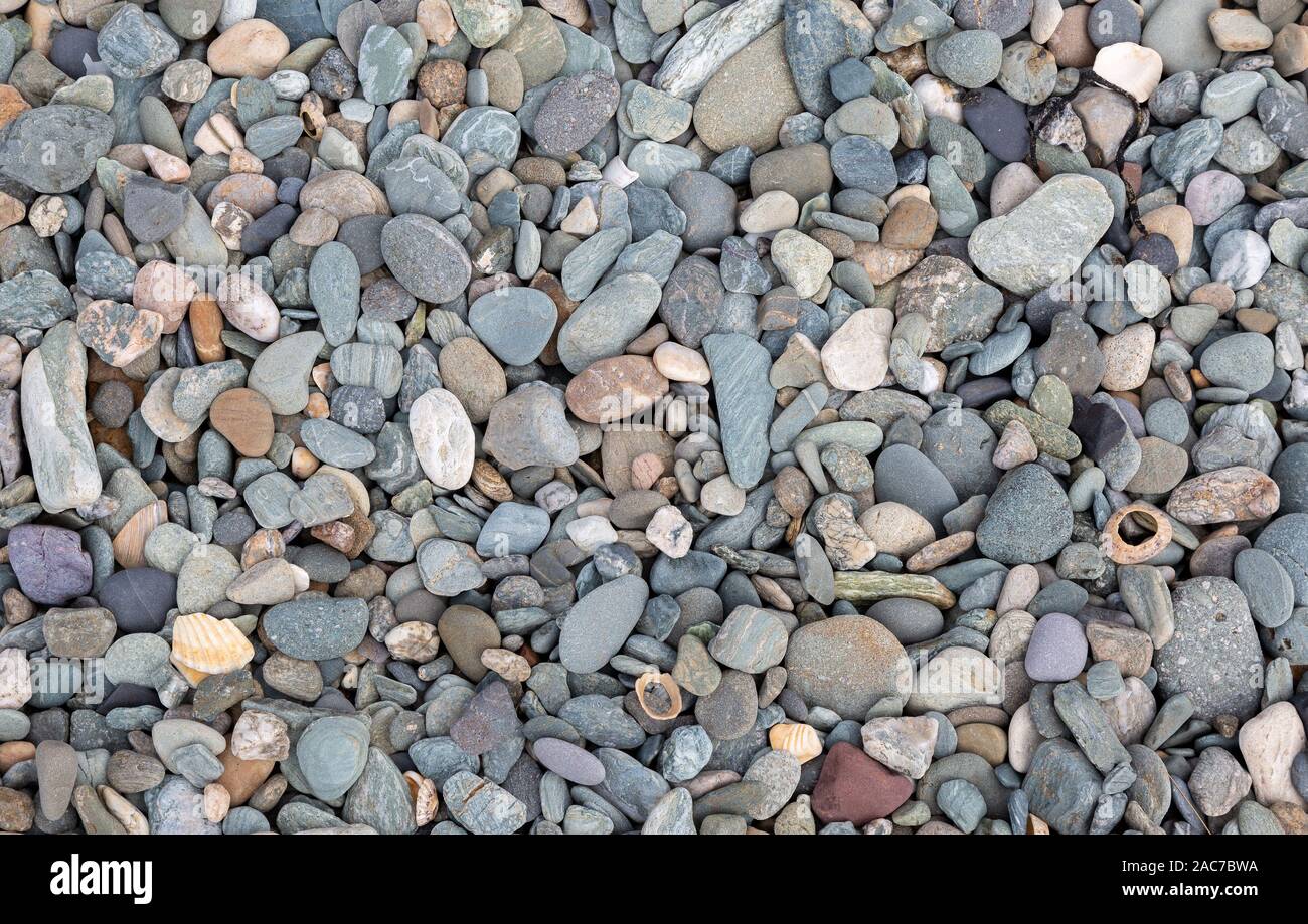 Beach pebbles background Stock Photo