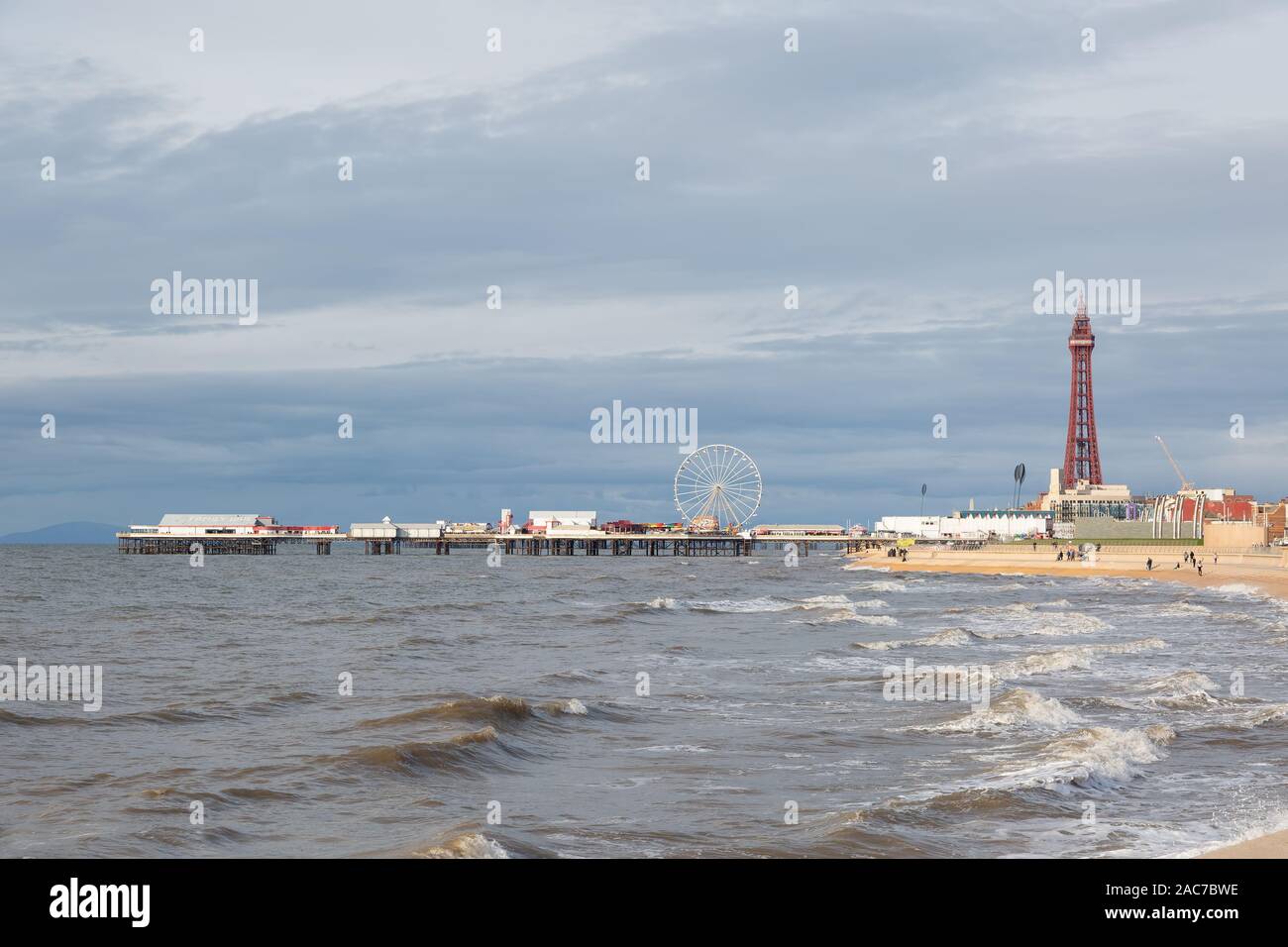 Blackpool tower and pier a popular tourist destination Stock Photo