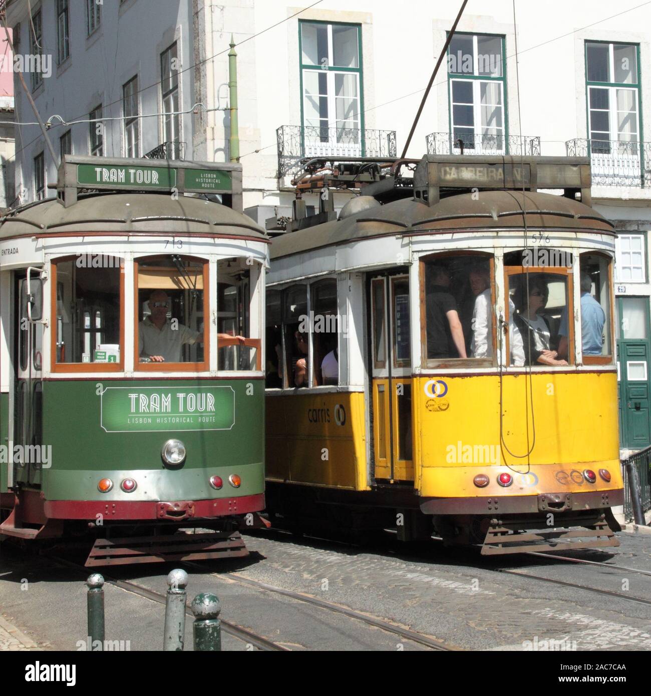 Portugal Lissabon Straßenbahn Stock Photo