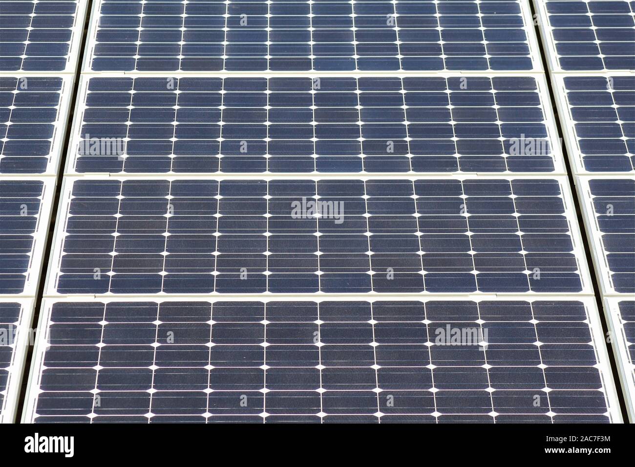 Solar panels on the rooftop of a domestic house for alternative and