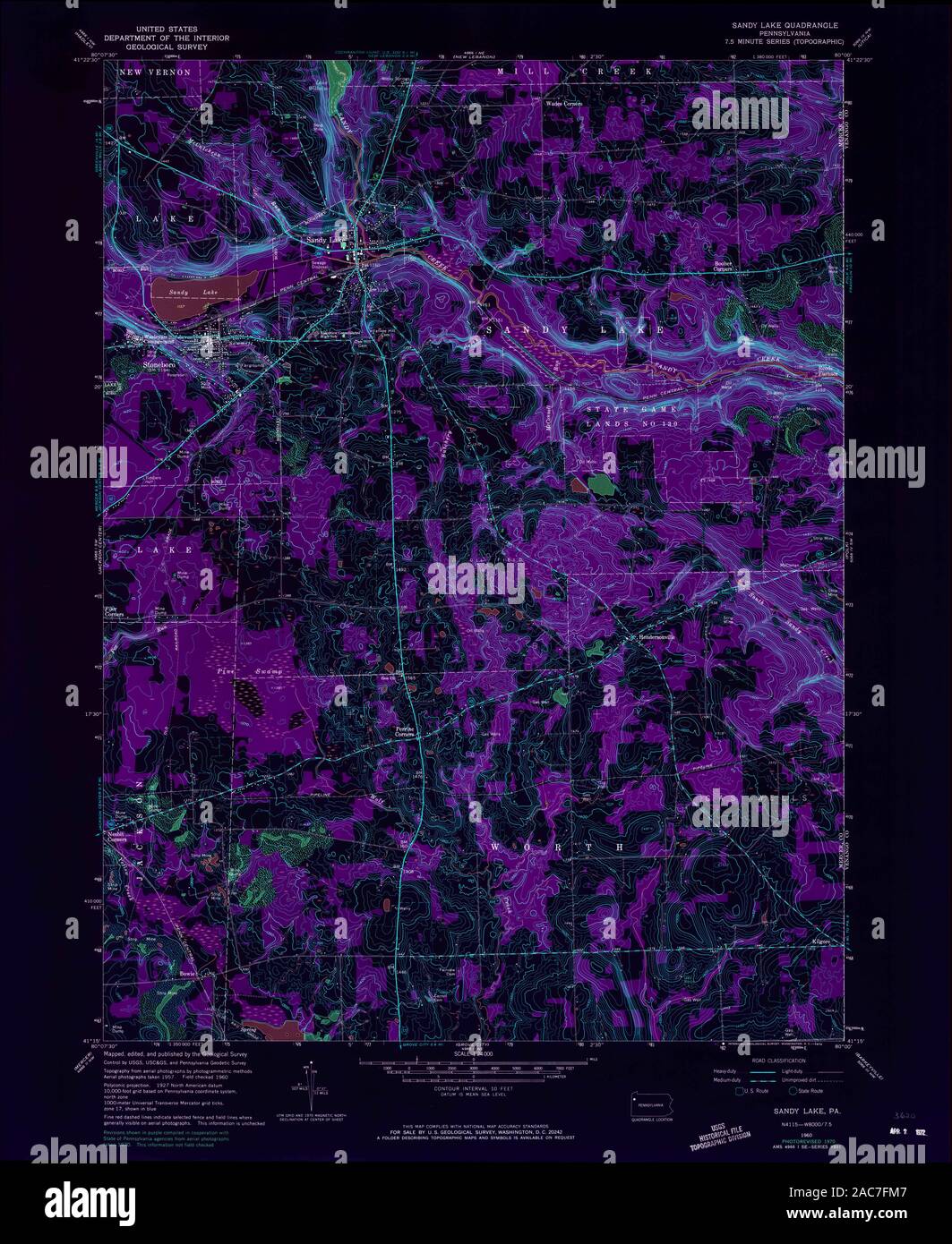 Map of sandy lake hires stock photography and images Alamy