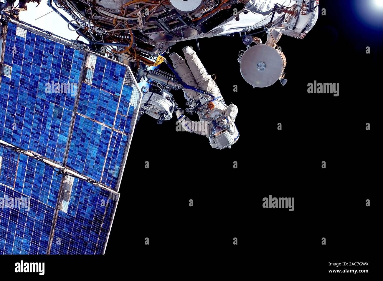 Nasa Repairs Astronaut at the space station is engaged in repairs. Elements of this ...