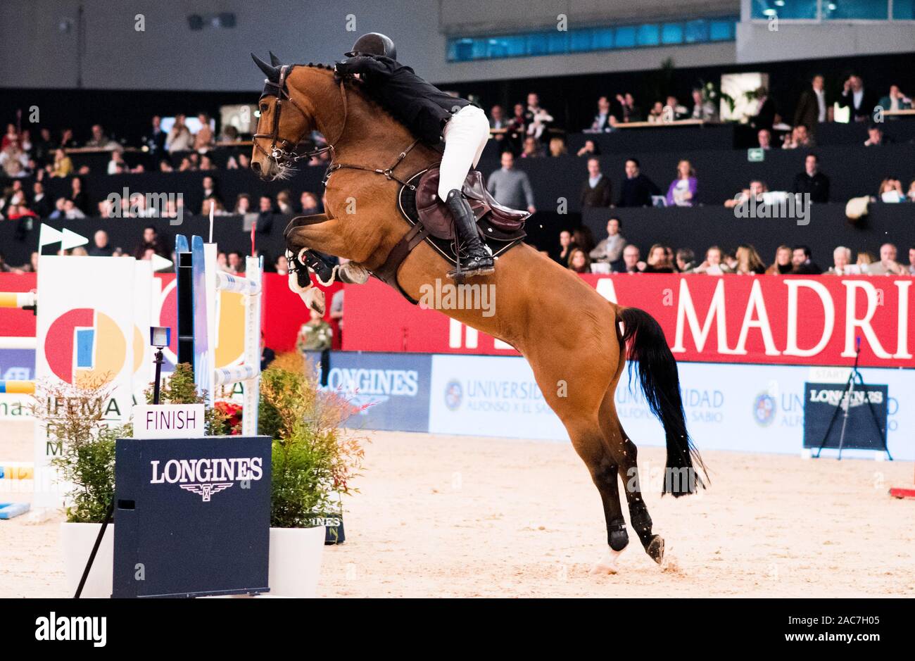 Madrid Spain 1st December 2019 Dutch Maikel Van Der Vleuten With Beauville Z During Longiness Fei Jumping World Cup Of Madrid Horse Week At Ifema Fair Institution Of Madrid On December 1