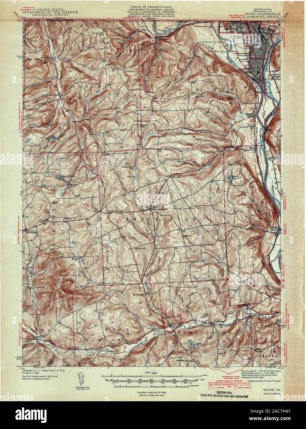 Map of sayre hires stock photography and images Alamy