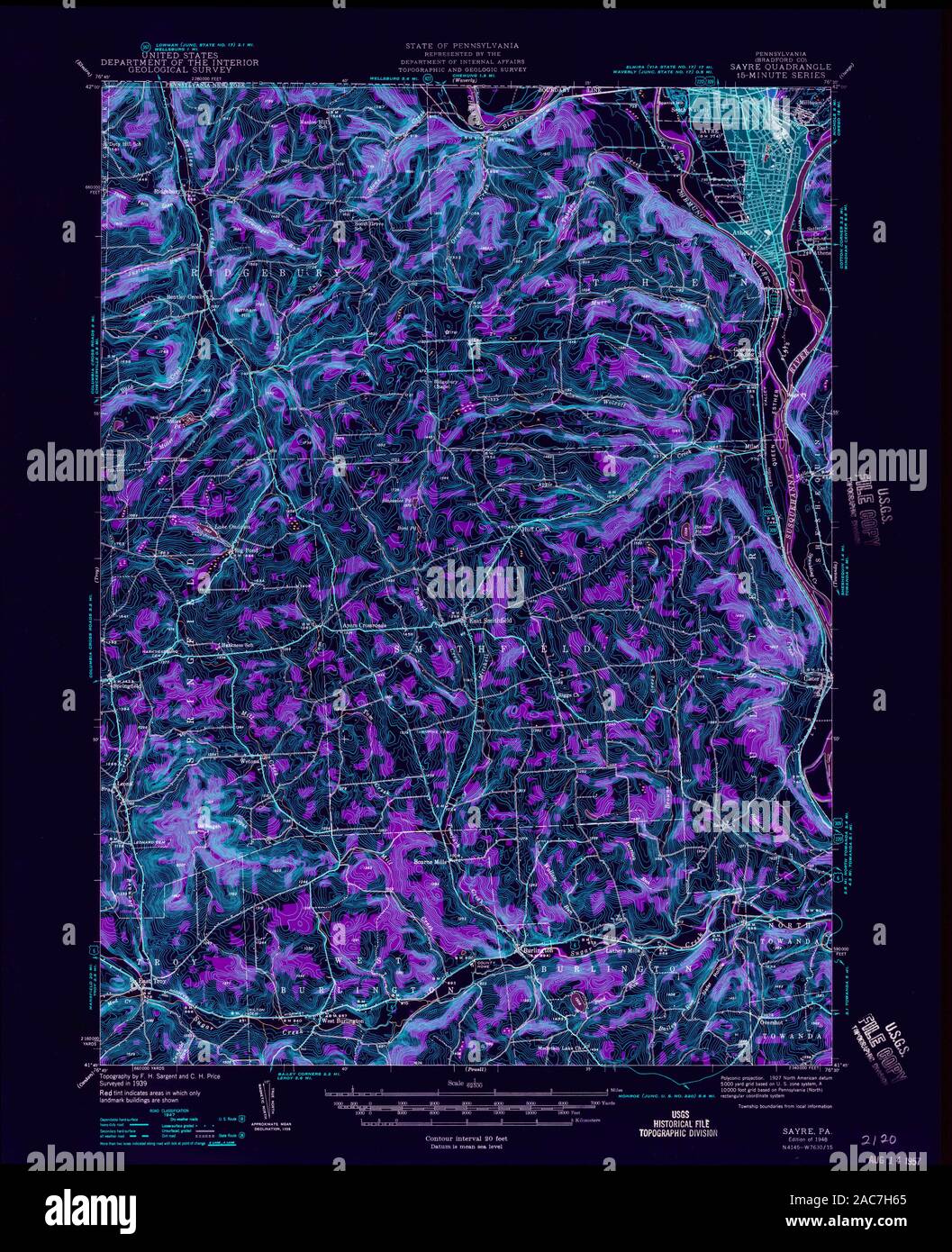 Sayre pennsylvania map hires stock photography and images Alamy