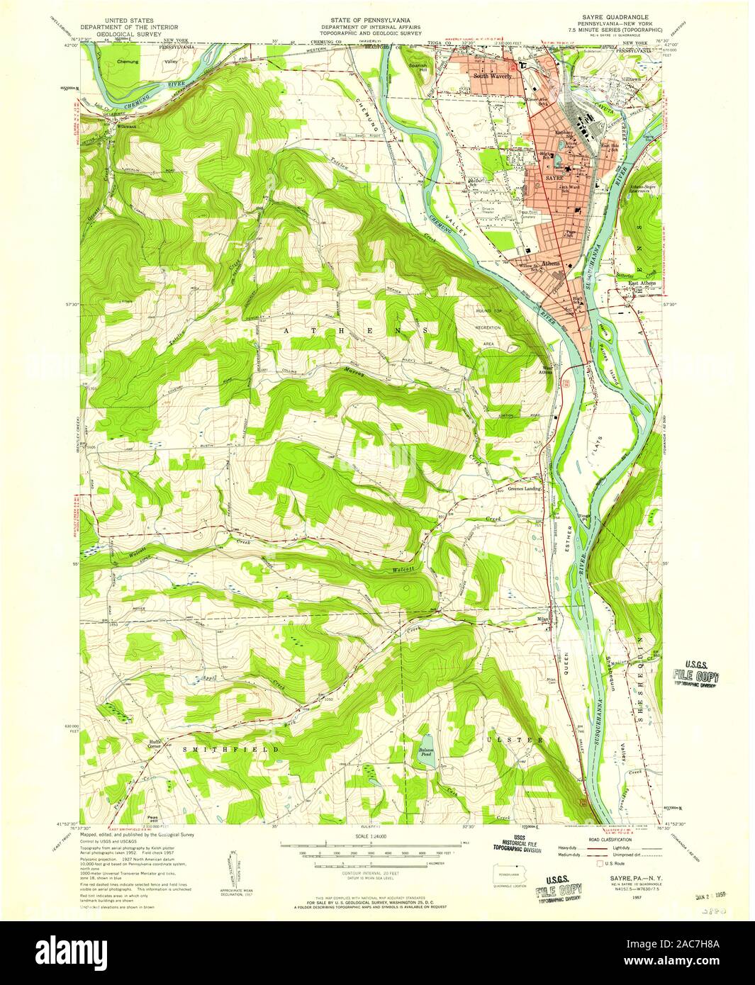 Sayre pennsylvania map hires stock photography and images Alamy