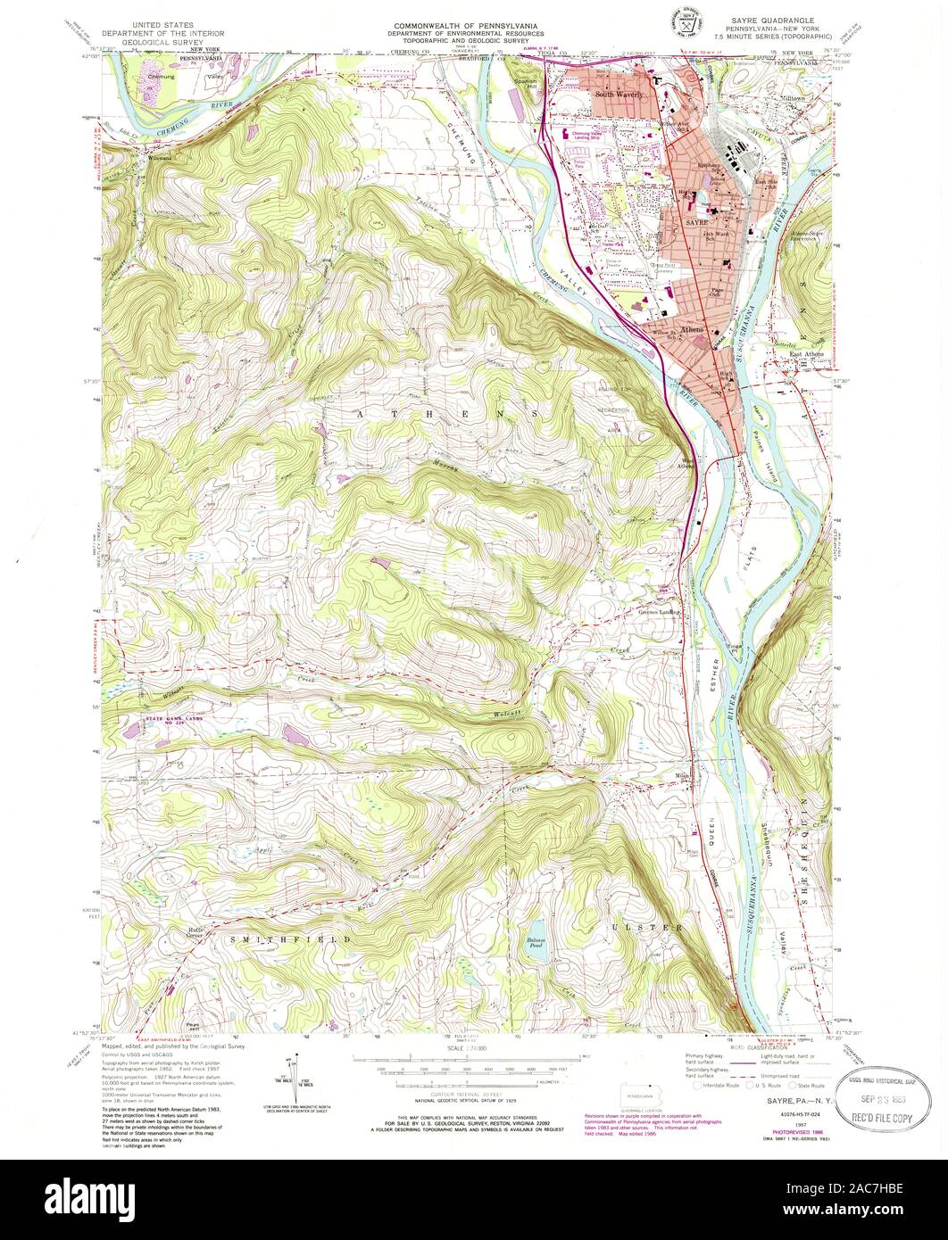 Map of sayre hires stock photography and images Alamy