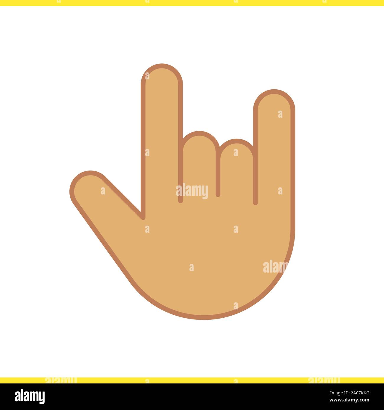 Heavy metal gesture color icon. Devil horn and cool hand gesture. Isolated vector illustration Stock Vector