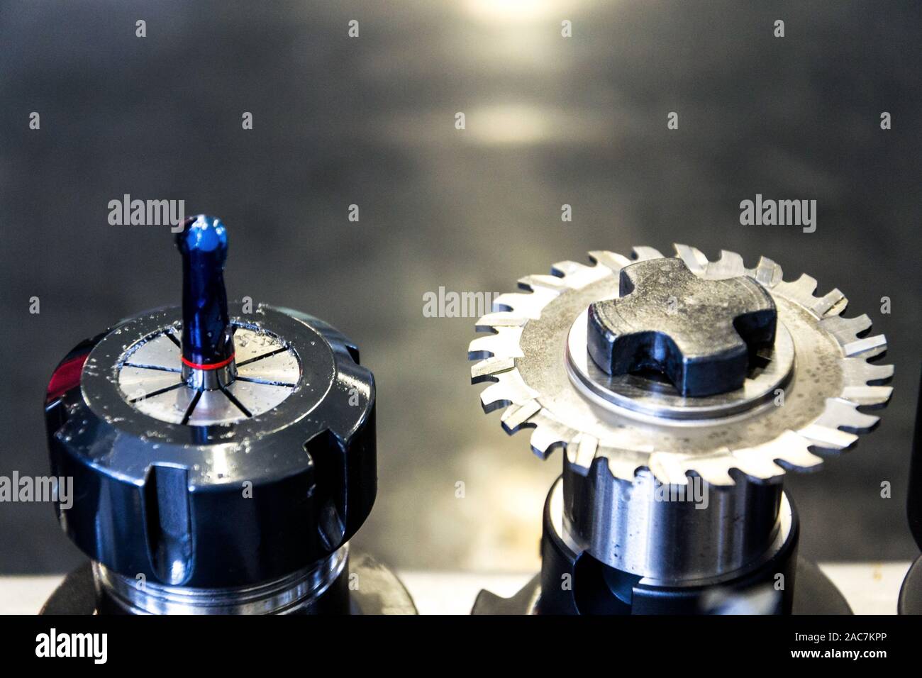 Modern CNC milling machine cutters, industry 4.0 concept Stock Photo