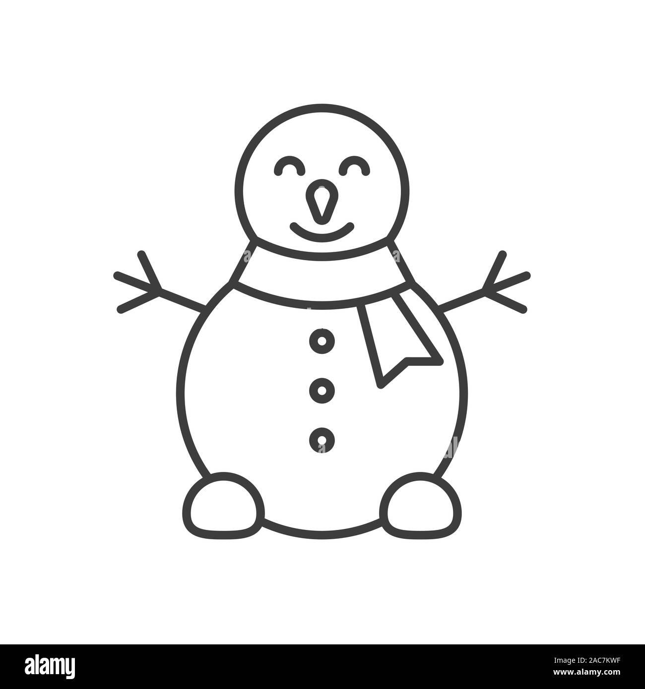 Snowman linear icon. Thin line illustration. Contour symbol. Vector ...