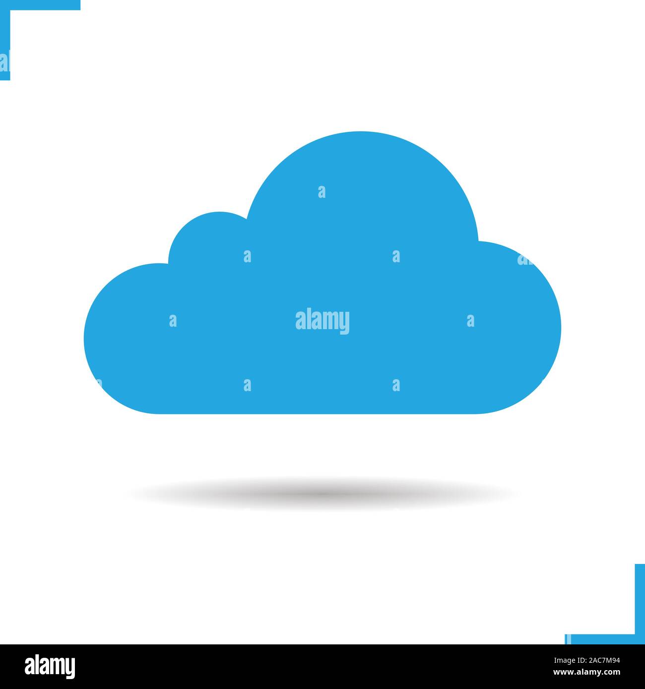 Cloud computing icon. Drop shadow silhouette symbol. Blue cloud in the ...