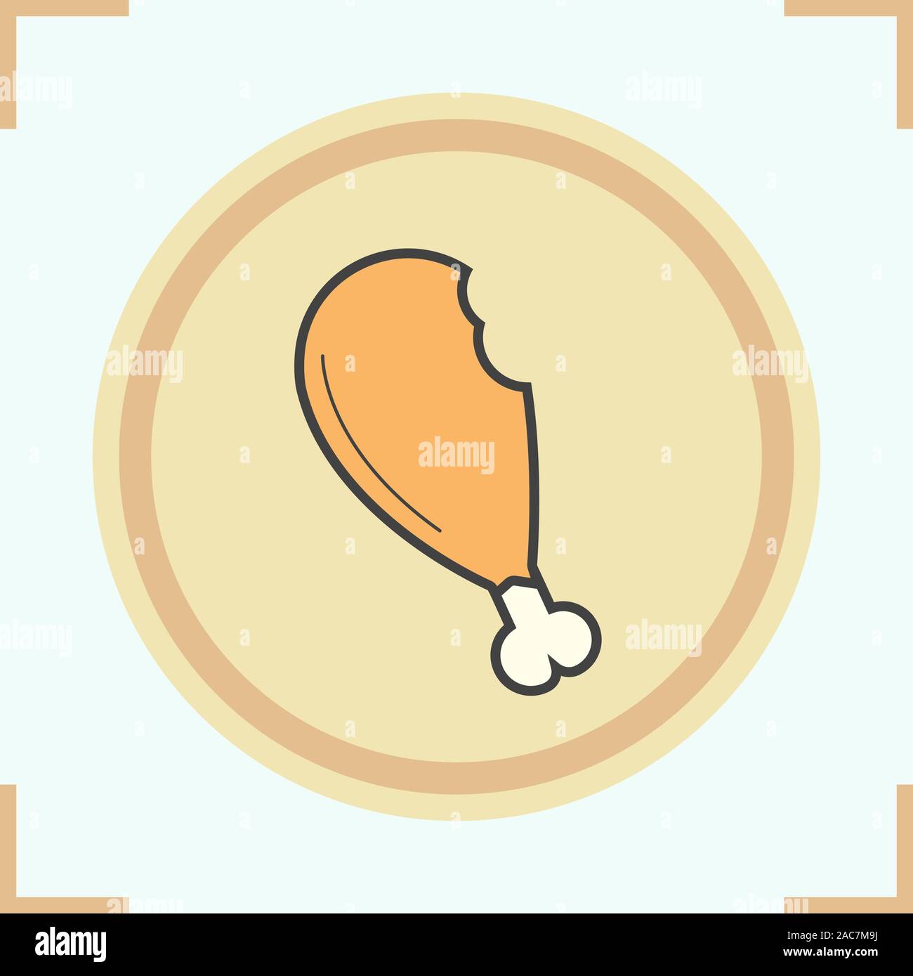 Chicken leg color icon. Isolated vector illustration Stock Vector Image ...