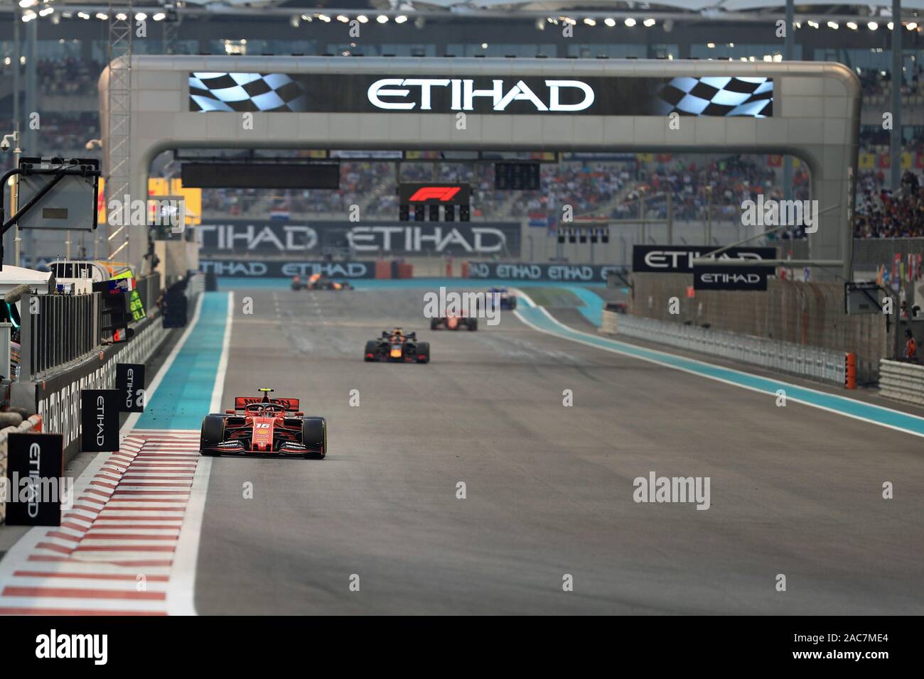 1st December 2019; Yas Marina Circuit, Abu Dhabi, United Arab Emirates;  Formula 1 Abu Dhabi Grand Prix, race day; Scuderia Ferrari, Charles Leclerc  - Editorial Use Stock Photo - Alamy