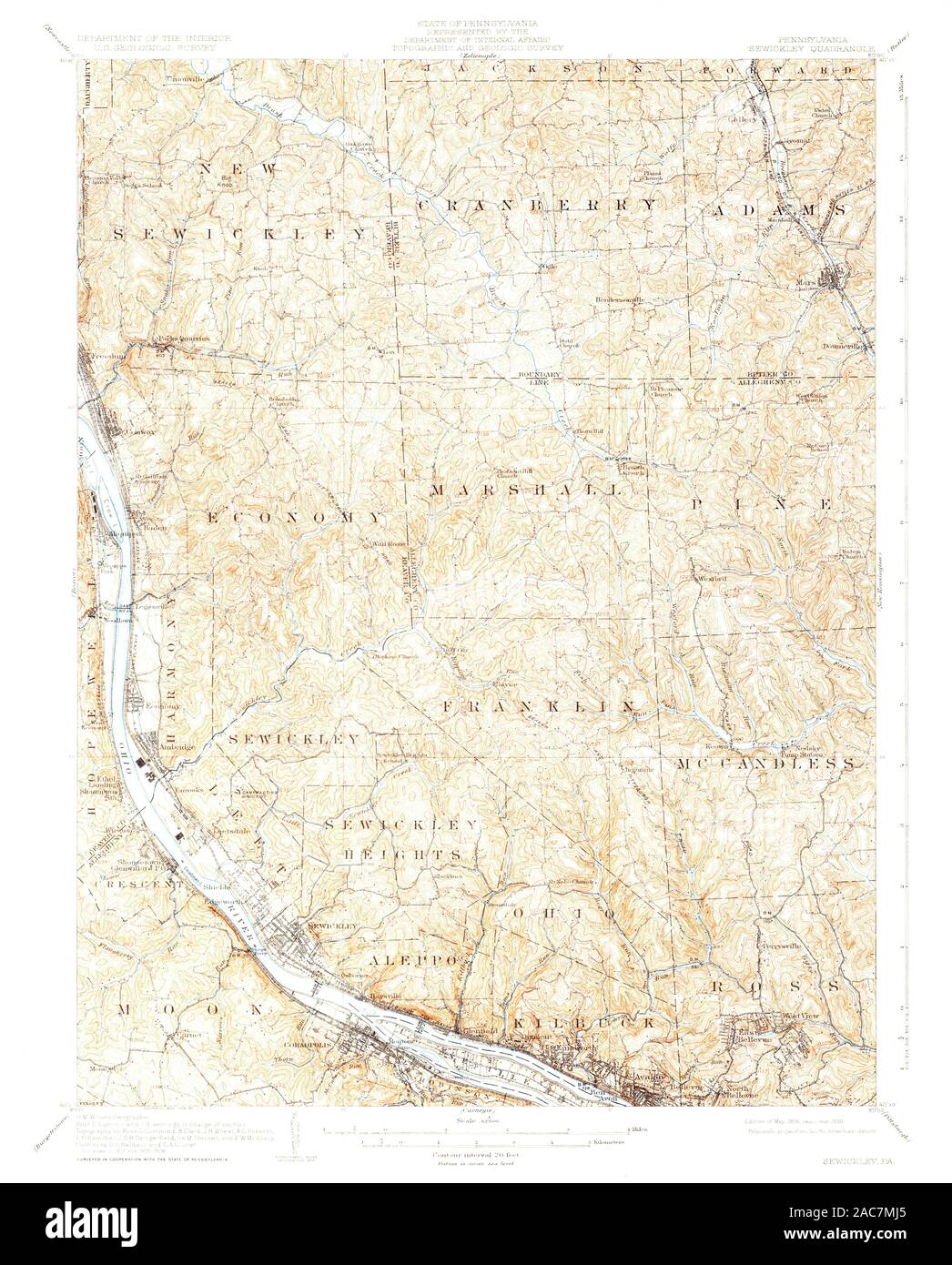 Map of sewickley pennsylvania Cut Out Stock Images & Pictures Alamy