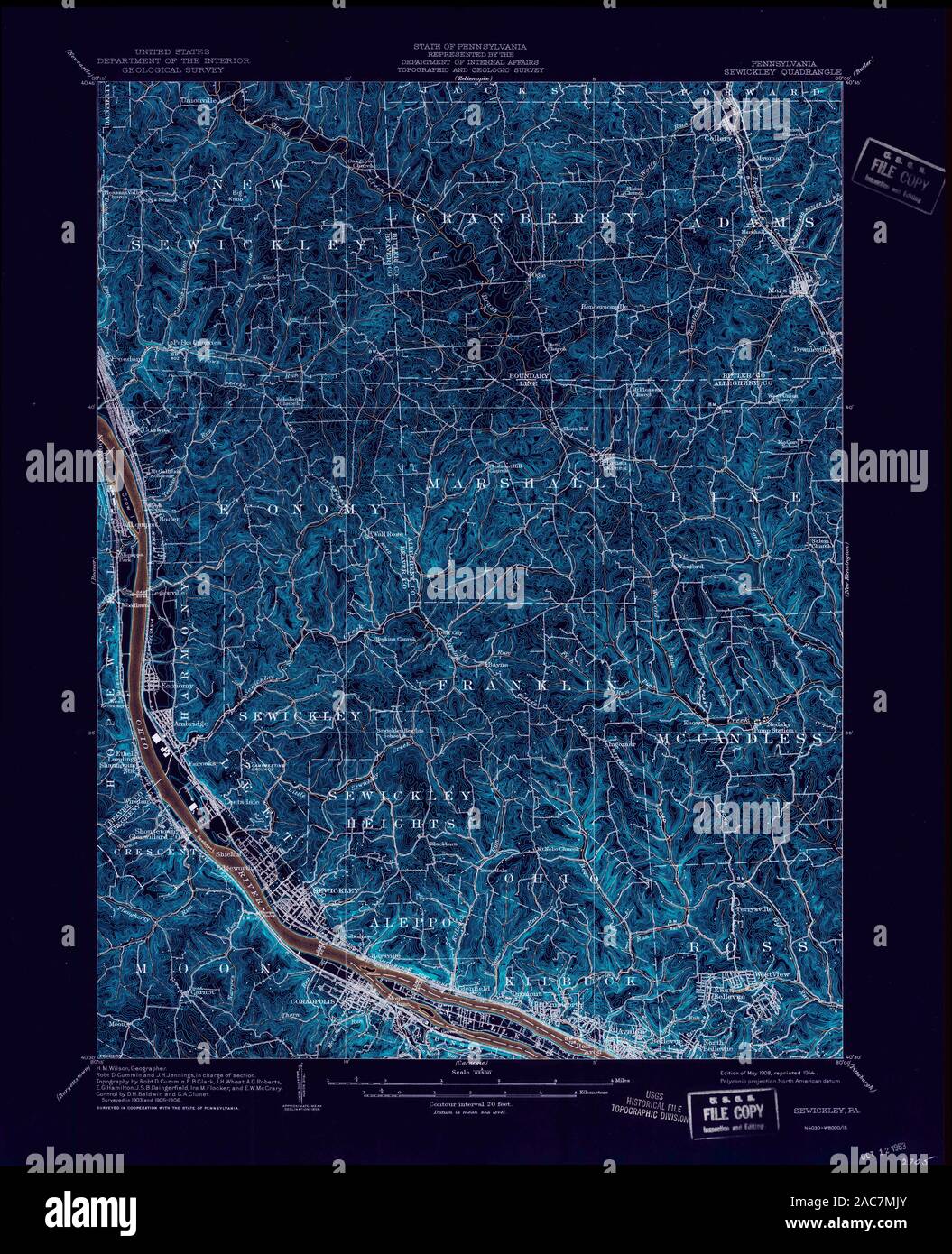 Sewickley pennsylvania map hi-res stock photography and images - Alamy