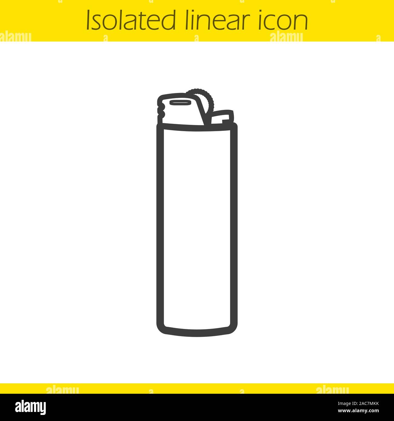 Lighter linear icon. Thin line illustration. Disposable gas lighter contour  symbol. Vector isolated outline drawing Stock Vector Image & Art - Alamy