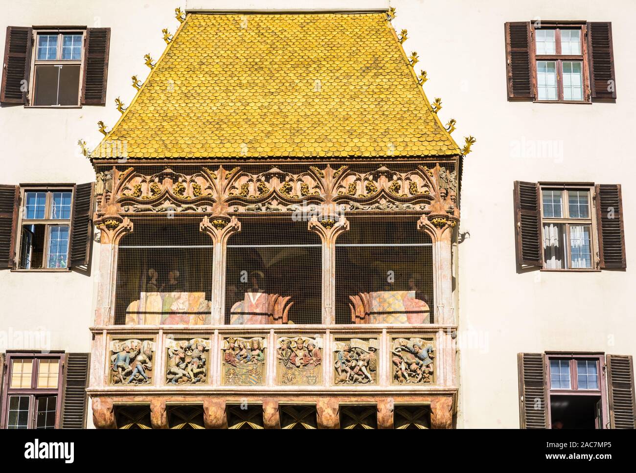 Detail of the famous Golden roof Innsbruck in Austria. The Golden Roof ...