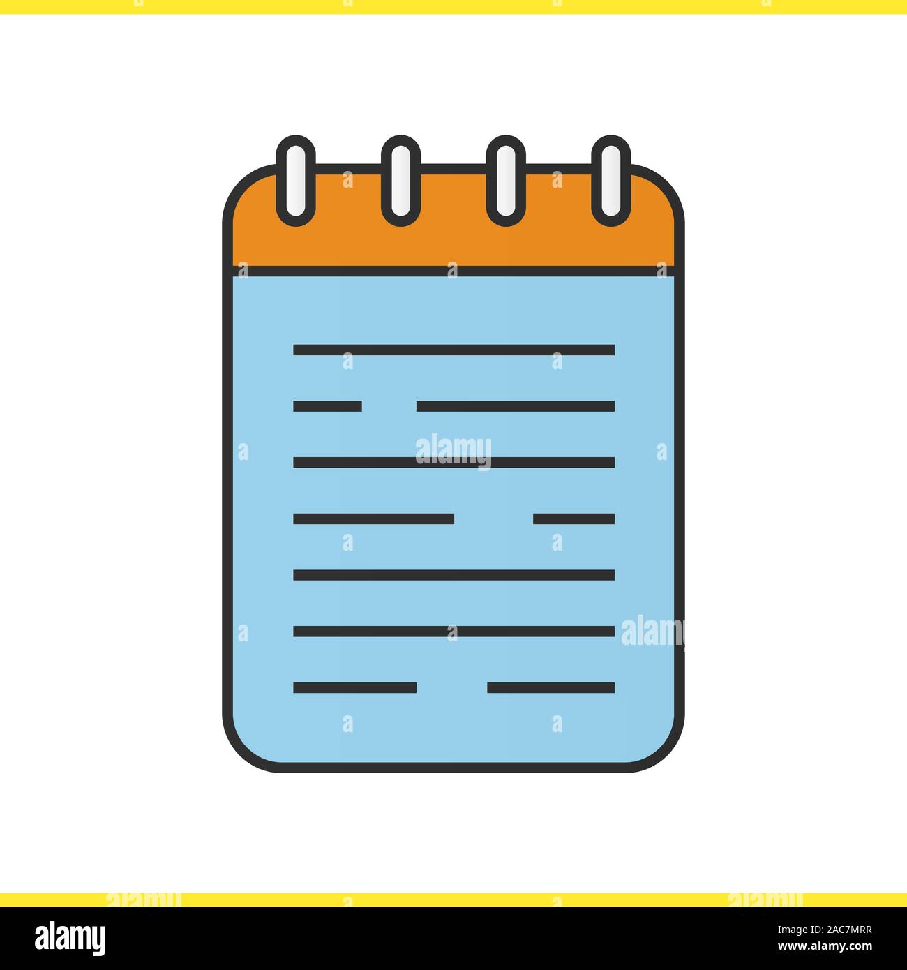 Notebook color icon. Spiral notepad. Isolated vector illustration Stock ...