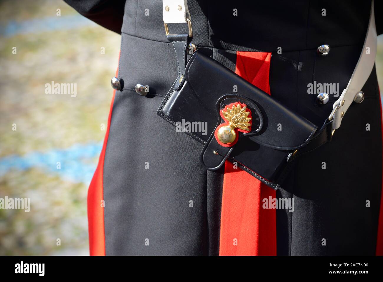 Detail Uniform of the Italian Carabinieri, Ammunition Holder Stock Photo